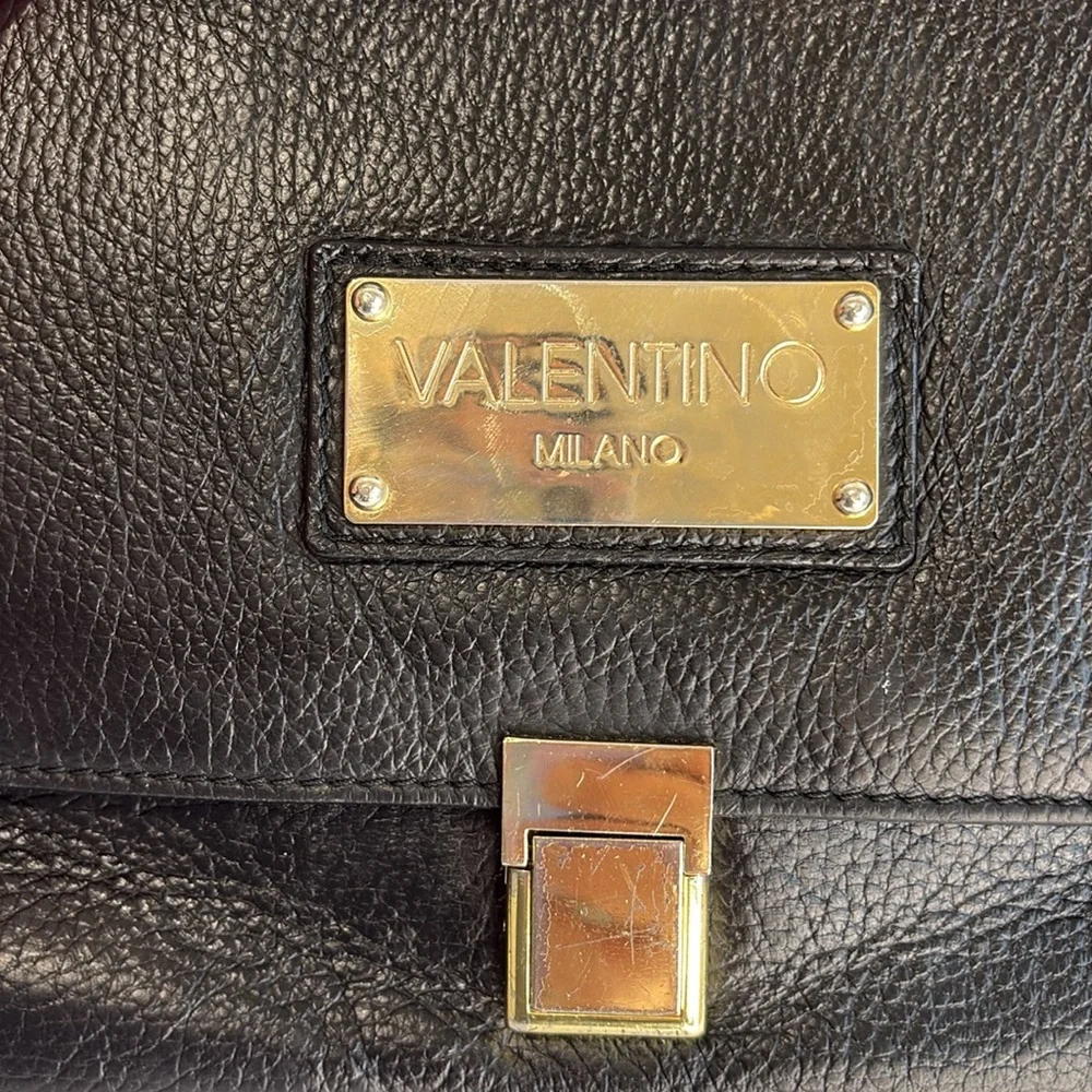 Valentino Amelie Black Leather Handbag